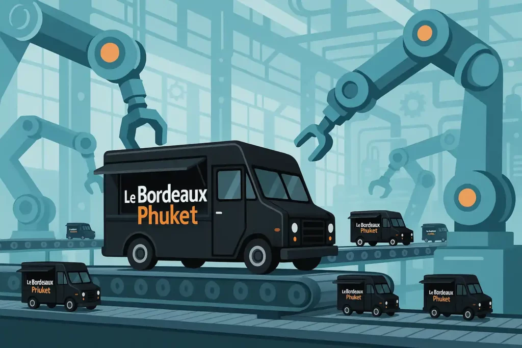 Le food truck sur une chaine d assemblage pour le salon viv industry